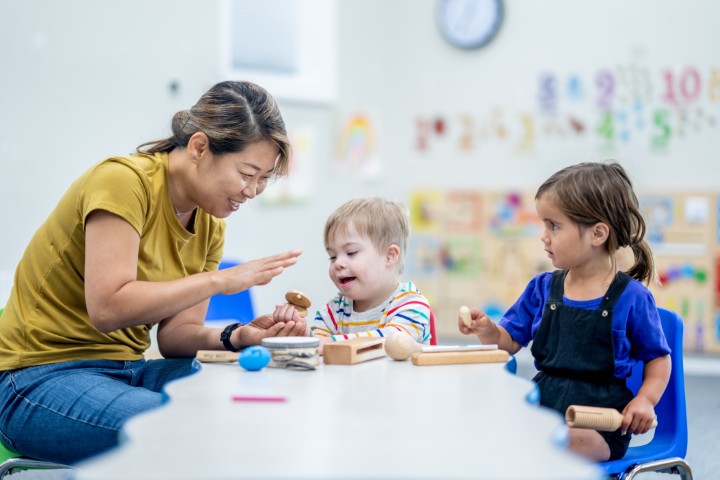 Educator with children